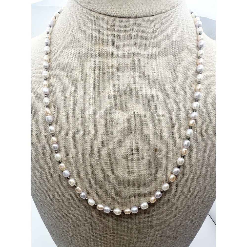 925 Sterling Silver Cultured Freshwater Pearl Necklace 21โ